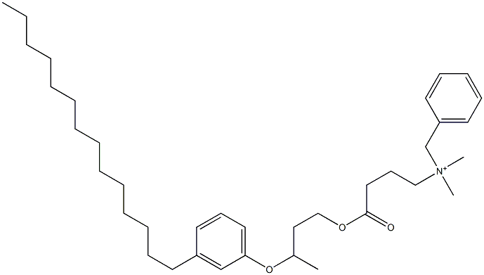 N,N-Dimethyl-N-benzyl-N-[3-[[3-(3-tetradecylphenyloxy)butyl]oxycarbonyl]propyl]aminium Structure