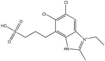 3-Ethyl-2-methyl-7-(3-sulfopropyl)-5,6-dichloro-1H-benzimidazol-3-ium 구조식 이미지