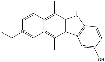 2-Ethyl-9-hydroxy-5,11-dimethyl-6H-pyrido[4,3-b]carbazol-2-ium 구조식 이미지