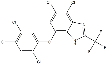 4,5-Dichloro-7-(2,4,5-trichlorophenoxy)-2-trifluoromethyl-1H-benzimidazole 구조식 이미지