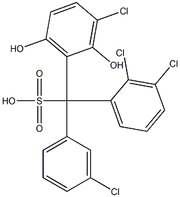 (3-Chlorophenyl)(2,3-dichlorophenyl)(3-chloro-2,6-dihydroxyphenyl)methanesulfonic acid 구조식 이미지