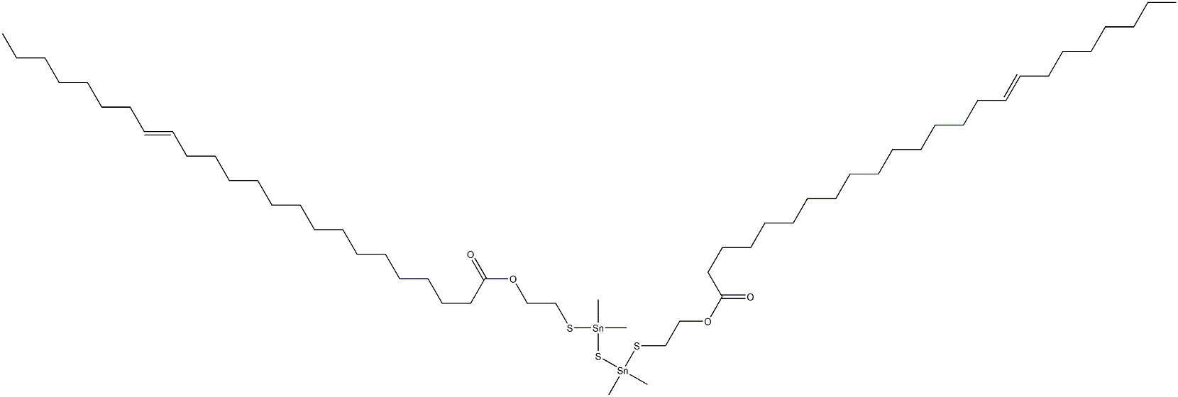 Bis[dimethyl[[2-(15-tricosenylcarbonyloxy)ethyl]thio]stannyl] sulfide Structure