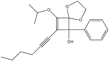 8-Isopropyloxy-7-(1-hexynyl)-6-phenyl-1,4-dioxaspiro[4.3]oct-7-en-6-ol Structure