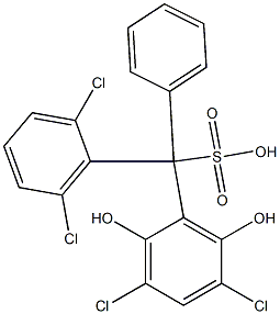 (2,6-Dichlorophenyl)(3,5-dichloro-2,6-dihydroxyphenyl)phenylmethanesulfonic acid 구조식 이미지