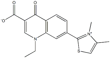 1,4-Dihydro-1-ethyl-4-oxo-7-[(3,4-dimethylthiazol-3-ium)-2-yl]quinoline-3-carboxylic acid Structure