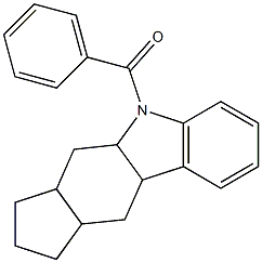 1,2,3,3a,4,4a,9,9a,10,10a-Decahydro-9-benzoyl-9-azacyclopenta[b]fluorene 구조식 이미지