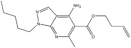 1-Pentyl-4-amino-6-methyl-1H-pyrazolo[3,4-b]pyridine-5-carboxylic acid 3-butenyl ester 구조식 이미지