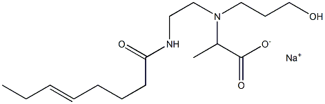 2-[N-(3-Hydroxypropyl)-N-[2-(5-octenoylamino)ethyl]amino]propionic acid sodium salt 구조식 이미지
