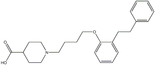 1-[4-[2-(2-Phenylethyl)phenoxy]butyl]piperidine-4-carboxylic acid Structure