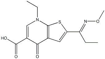 2-[1-(Methoxyimino)propyl]-7-ethyl-4,7-dihydro-4-oxothieno[2,3-b]pyridine-5-carboxylic acid Structure