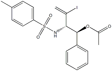 Acetic acid (1S,2S)-1-phenyl-2-(tosylamino)-3-iodo-3-butenyl ester 구조식 이미지