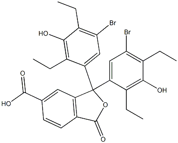 1,1-Bis(5-bromo-2,4-diethyl-3-hydroxyphenyl)-1,3-dihydro-3-oxoisobenzofuran-6-carboxylic acid 구조식 이미지