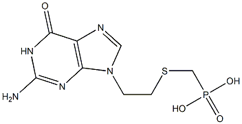 [2-[(2-Amino-1,6-dihydro-6-oxo-9H-purin)-9-yl]ethylthio]methylphosphonic acid Structure