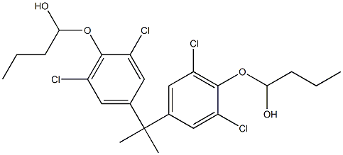 1,1'-[Isopropylidenebis(2,6-dichloro-4,1-phenyleneoxy)]bis(1-butanol) 구조식 이미지