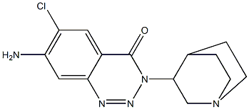 3-(1-Azabicyclo[2.2.2]octan-3-yl)-6-chloro-7-amino-1,2,3-benzotriazin-4(3H)-one Structure