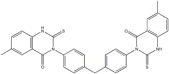 3,3'-[Methylenebis(4,1-phenylene)]bis[1,2-dihydro-6-methyl-2-thioxoquinazolin-4(3H)-one] 구조식 이미지