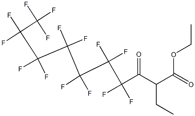 2-Ethyl-3-oxo-4,4,5,5,6,6,7,7,8,8,9,9,10,10,10-pentadecafluorodecanoic acid ethyl ester 구조식 이미지