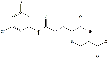 2-[2-[(3,5-Dichlorophenyl)carbamoyl]ethyl]-3-oxo-2,3,5,6-tetrahydro-4H-1,4-thiazine-5-carboxylic acid methyl ester Structure
