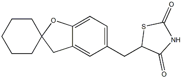 5-[Spiro[benzofuran-2(3H),1'-cyclohexan]-5-ylmethyl]thiazolidine-2,4-dione 구조식 이미지