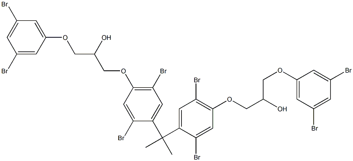 2,2-Bis[2,5-dibromo-4-[2-hydroxy-3-(3,5-dibromophenoxy)propyloxy]phenyl]propane 구조식 이미지