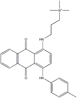 3-[[[9,10-Dihydro-4-[(4-methylphenyl)amino]-9,10-dioxoanthracen]-1-yl]amino]-N,N,N-trimethyl-1-propanaminium 구조식 이미지