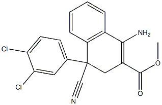 1-Amino-4-cyano-3,4-dihydro-4-(3,4-dichlorophenyl)naphthalene-2-carboxylic acid methyl ester 구조식 이미지