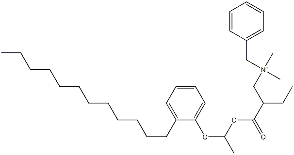 N,N-Dimethyl-N-benzyl-N-[2-[[1-(2-dodecylphenyloxy)ethyl]oxycarbonyl]butyl]aminium Structure