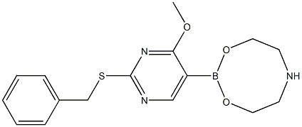 2-(2-Benzylthio-4-methoxy-5-pyrimidinyl)tetrahydro-6H-1,3,6,2-dioxazaborocine Structure