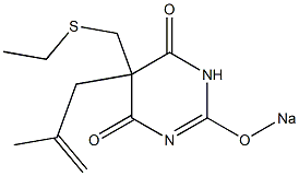 5-(Ethylthiomethyl)-5-(2-methyl-2-propenyl)-2-sodiooxy-4,6(1H,5H)-pyrimidinedione 구조식 이미지