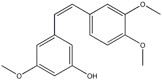 (Z)-3,4,5'-Trimethoxystilben-3'-ol 구조식 이미지