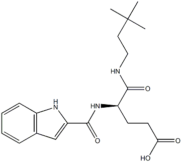 (R)-4-(1H-Indol-2-ylcarbonylamino)-5-oxo-5-(3,3-dimethylbutylamino)valeric acid 구조식 이미지