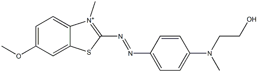 2-[[4-[(2-Hydroxyethyl)methylamino]phenyl]azo]-6-methoxy-3-methylbenzothiazol-3-ium Structure