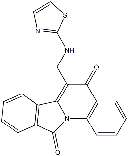 6-[[(Thiazol-2-yl)amino]methyl]isoindolo[2,1-a]quinoline-5,11(5H)-dione 구조식 이미지