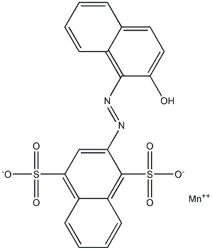 2-[(2-Hydroxy-1-naphtyl)azo]-1,4-naphthalenedisulfonic acid manganese(II) salt 구조식 이미지
