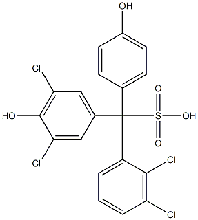 (2,3-Dichlorophenyl)(3,5-dichloro-4-hydroxyphenyl)(4-hydroxyphenyl)methanesulfonic acid 구조식 이미지