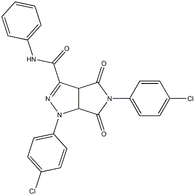 1,3a,4,5,6,6a-Hexahydro-4,6-dioxo-N-phenyl-5-(4-chlorophenyl)-1-(4-chlorophenyl)pyrrolo[3,4-c]pyrazole-3-carboxamide Structure