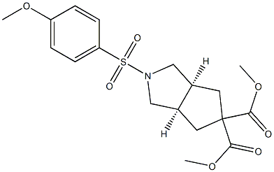 (1R,5S)-3-(p-Methoxyphenylsulfonyl)-3-azabicyclo[3.3.0]octane-7,7-dicarboxylic acid dimethyl ester Structure