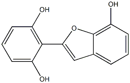 2-(2,6-Dihydroxyphenyl)benzofuran-7-ol 구조식 이미지