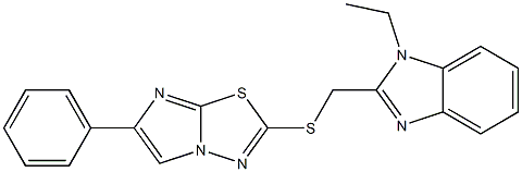 2-[(1-Ethyl-1H-benzimidazol-2-yl)methylthio]-6-phenylimidazo[2,1-b][1,3,4]thiadiazole 구조식 이미지