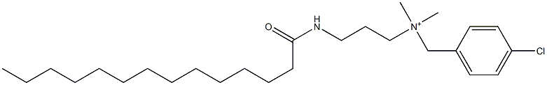 4-Chloro-N,N-dimethyl-N-[3-[(1-oxotetradecyl)amino]propyl]benzenemethanaminium Structure