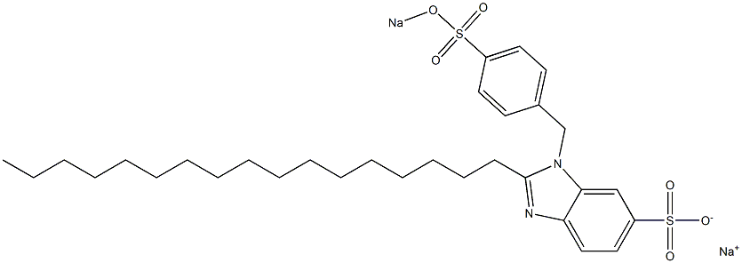 1-[4-(Sodiooxysulfonyl)benzyl]-2-heptadecyl-1H-benzimidazole-6-sulfonic acid sodium salt Structure