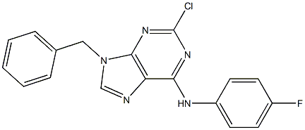 9-Benzyl-2-chloro-6-(4-fluorophenylamino)-9H-purine 구조식 이미지