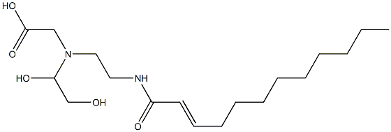 N-(1,2-Dihydroxyethyl)-N-[2-(2-dodecenoylamino)ethyl]aminoacetic acid 구조식 이미지