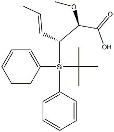 (2S,3R,4E)-2-Methoxy-3-[diphenyl(tert-butyl)silyl]-4-hexenoic acid 구조식 이미지