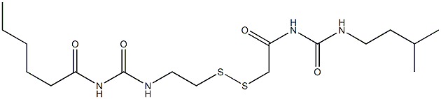 1-Hexanoyl-3-[2-[[(3-isopentylureido)carbonylmethyl]dithio]ethyl]urea Structure