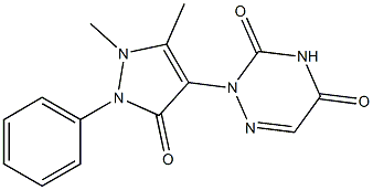 1-[(2,5-Dihydro-2,3-dimethyl-5-oxo-1-phenyl-1H-pyrazol)-4-yl]-6-azauracil Structure