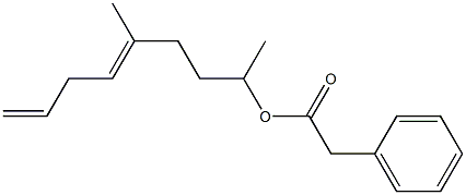 Phenylacetic acid 1,4-dimethyl-4,7-octadienyl ester Structure