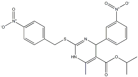 1,4-Dihydro-2-(4-nitrobenzylthio)-4-(3-nitrophenyl)-6-methylpyrimidine-5-carboxylic acid isopropyl ester Structure