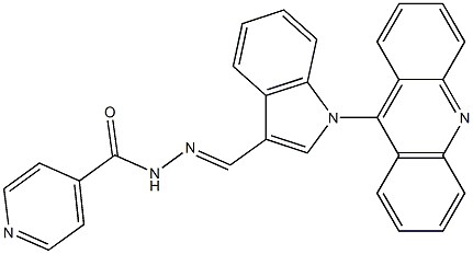 1-(Acridin-9-yl)-1H-indole-3-carbaldehyde 4-pyridylcarbonyl hydrazone Structure