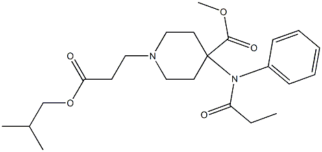 4-Methoxycarbonyl-4-(N-phenyl-N-propanoylamino)piperidine-1-propionic acid 2-methylpropyl ester 구조식 이미지